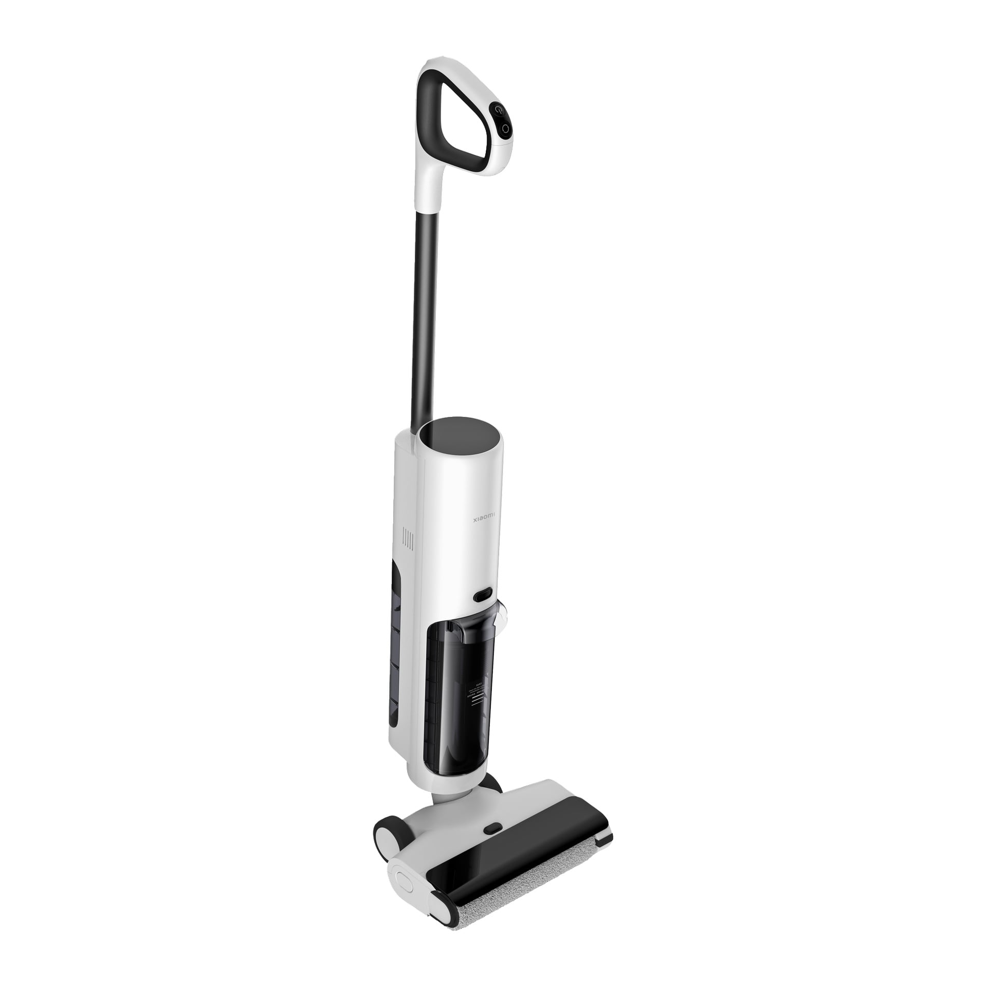 Xiaomi Truclean W20 3-in-1 kabelloser Staubsauger in Weiß und Schwarz, mit digitalem Display am Griff und abnehmbarem Wassertank am Kopf.