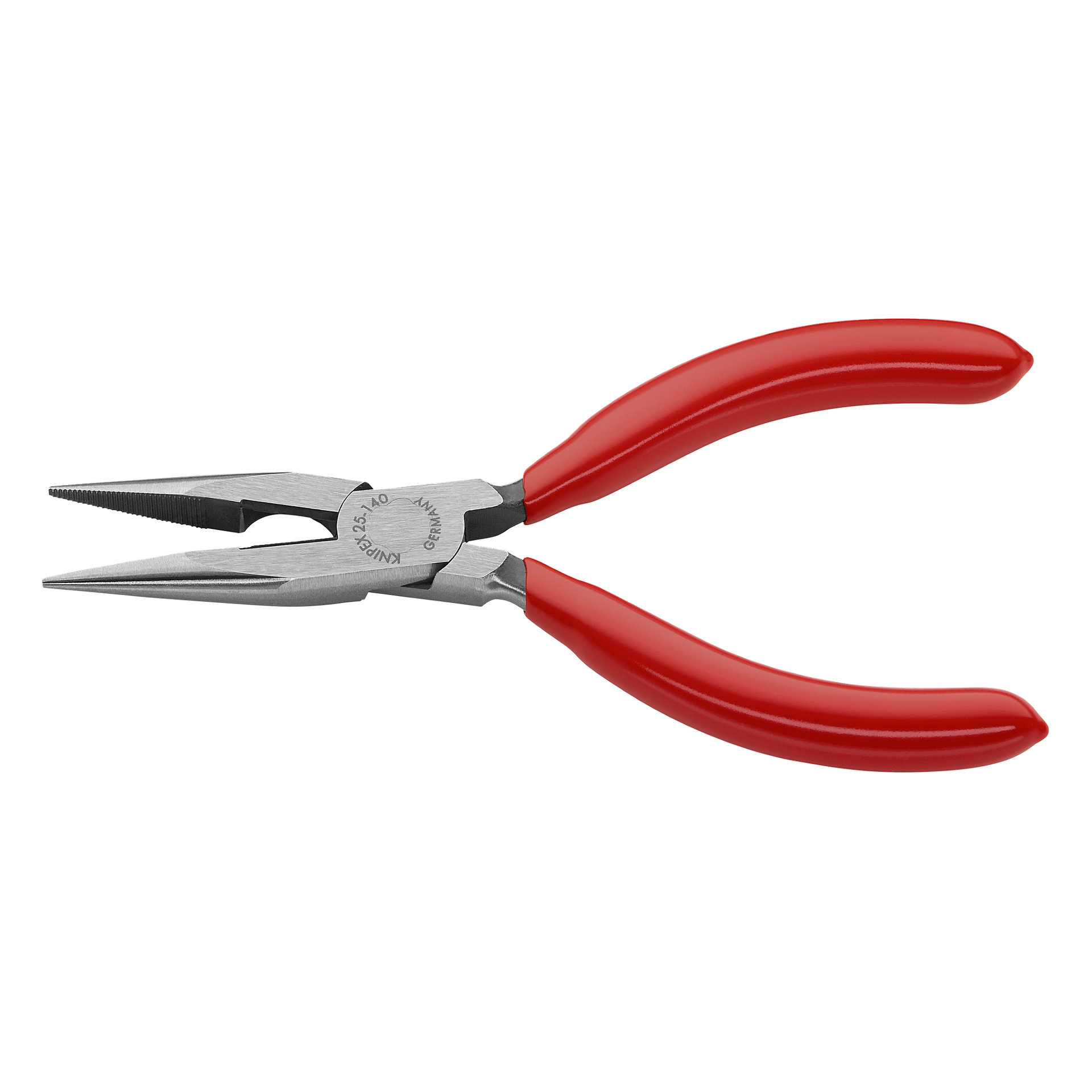 Knipex långnos-tång (25 01 140 SB) med röda handtag, visade sig själva.