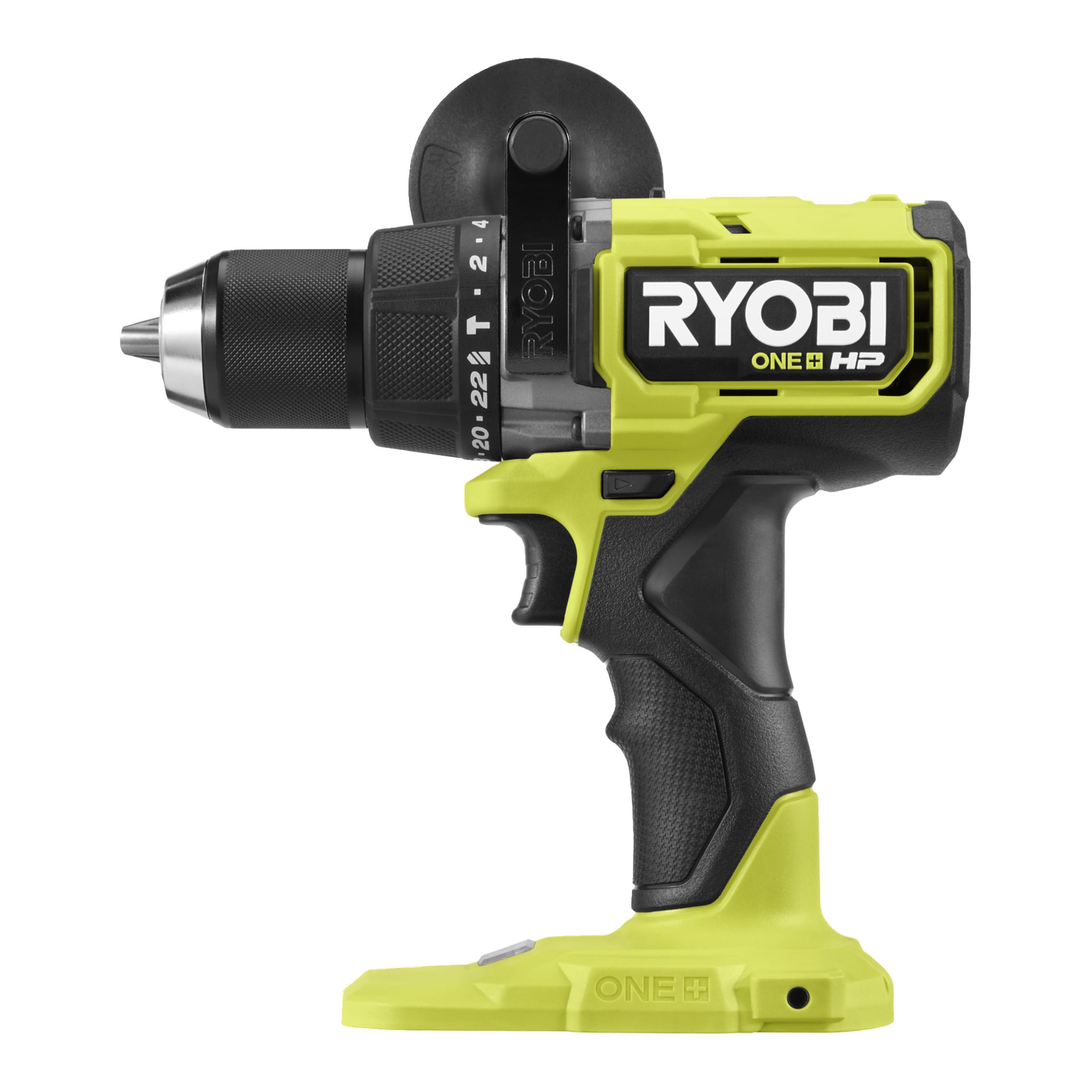 Ryobi One+ HP trådløs skrutrekker (RPD18X1-0), svart og grønn, med nøkkelfri chuck, sidehåndtak, hastighetsinnstillinger, ingen batteri.