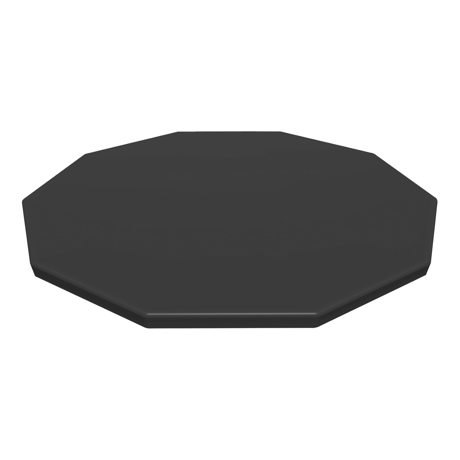 Bestway Pool Cover är ett platt, massivt svart åttakantigt lock med fasade kanter.