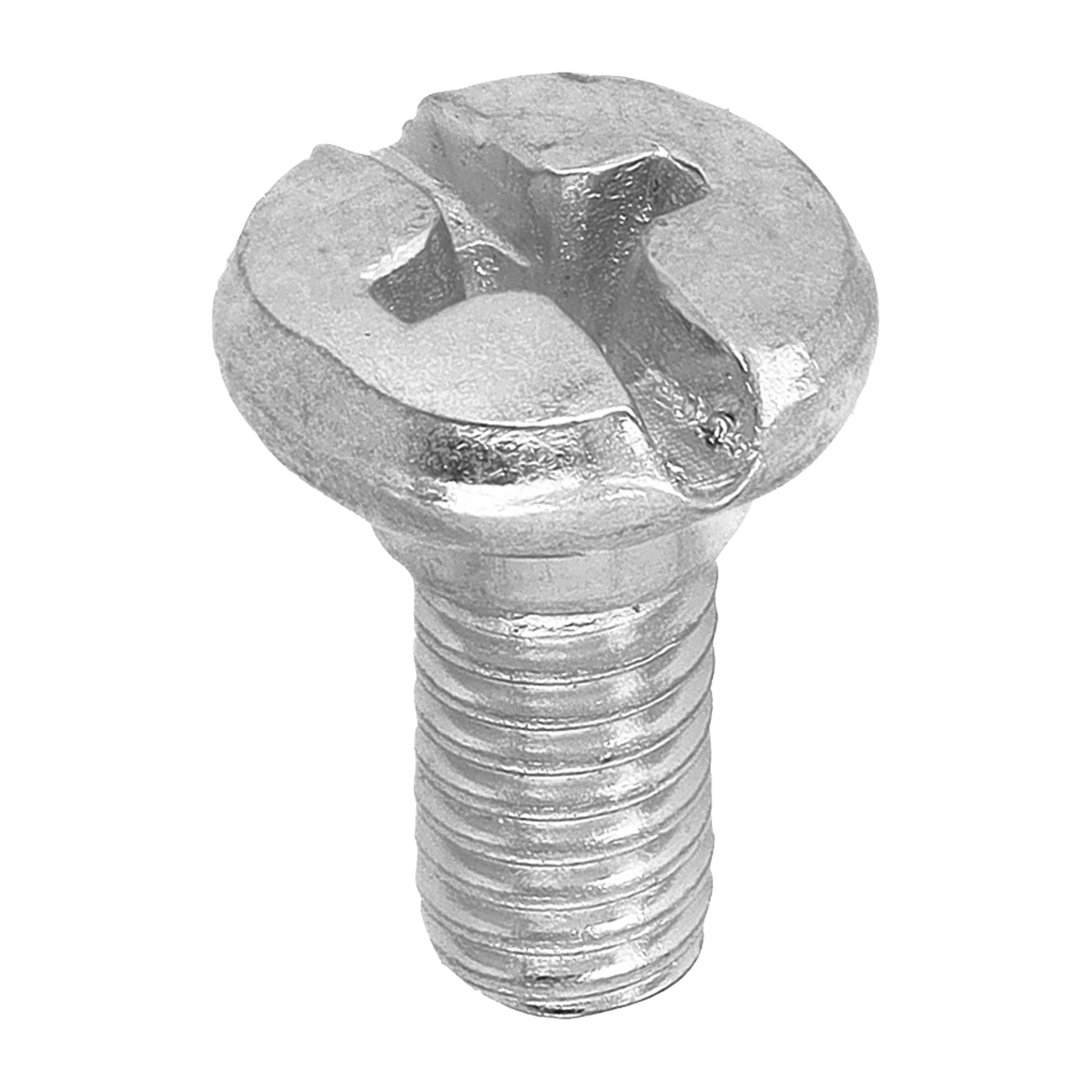 Närbild på ett robotklipperblad från Meec Tools, som visar dess blanka metallyta och vassa, precist klippta kanter.
