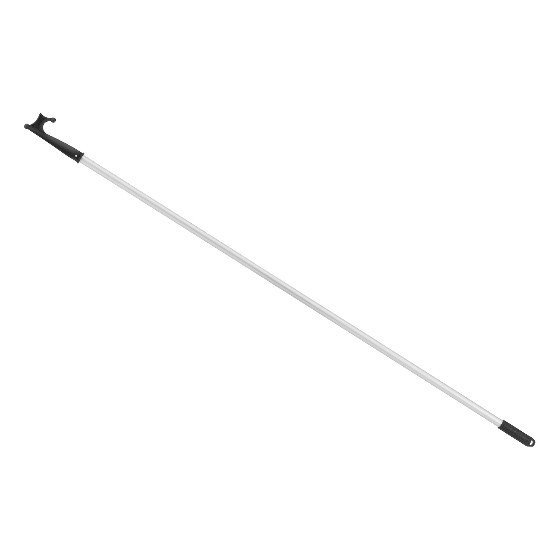 Hamronbåtens krok har en smal stång med en svart krok i ena änden och en svart lock i motsatta änden.