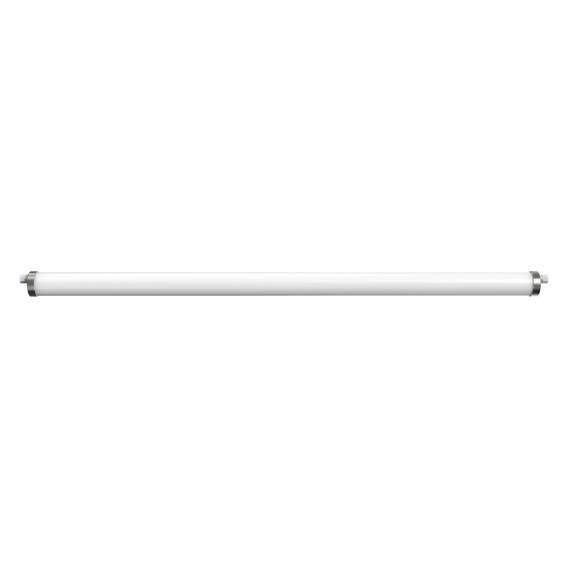 Anslut Industrial LED-lysarmatur med metalliske endekapsler, vist i horisontal posisjon.