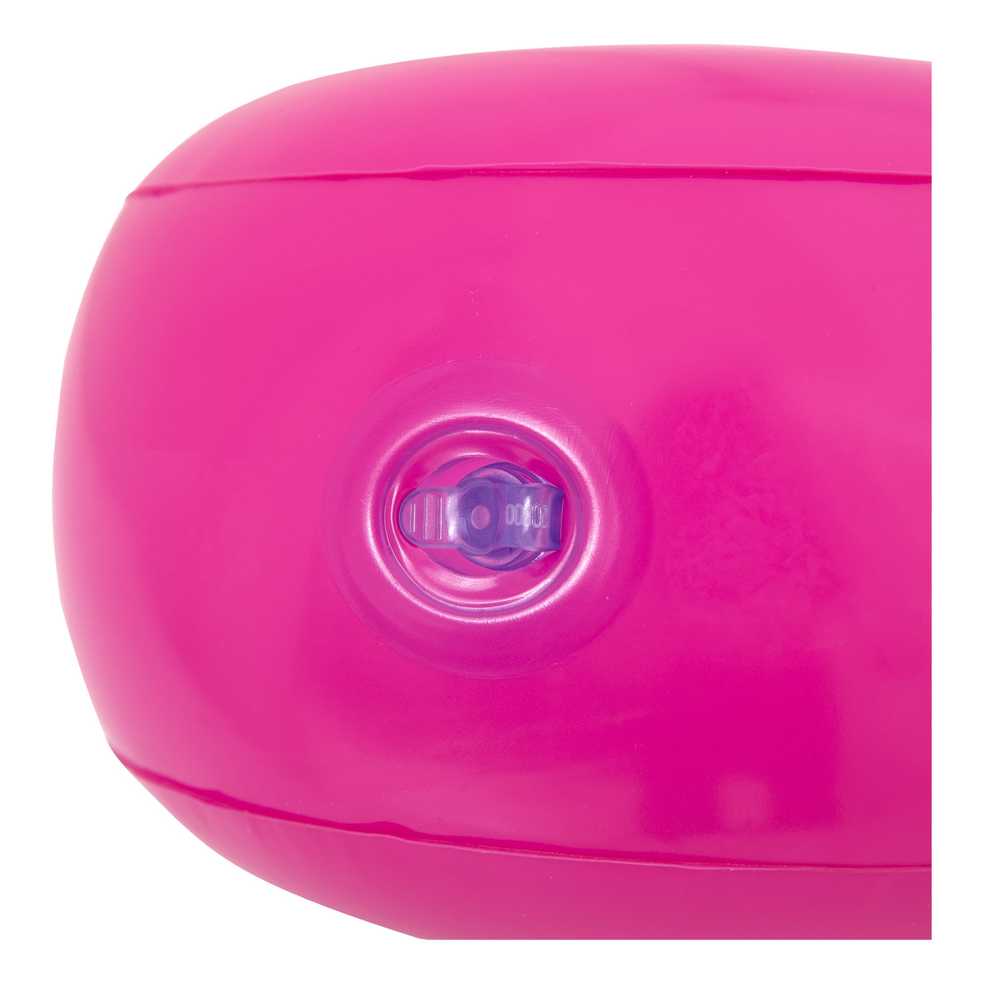 Detaljerad vy av en rosa Bestway Arm Bands uppblåsbar med en klar plastventil i mitten. Materialet ser glansigt och slätt ut, med svaga skarvar längs kanterna.