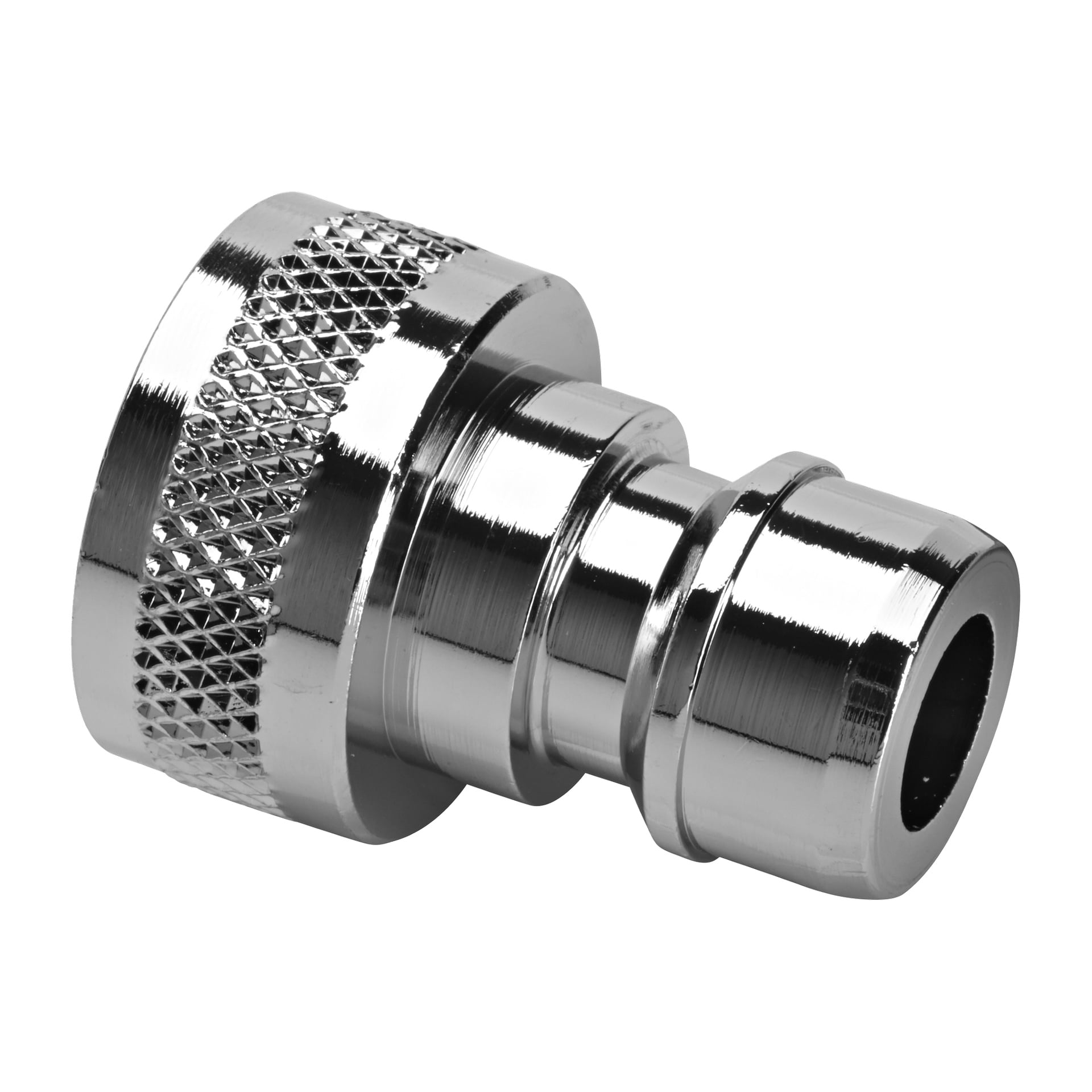 En närbild av en Gelia Quick-coupling med en cylindrisk kropp och texturerad räfflat greppsektion.