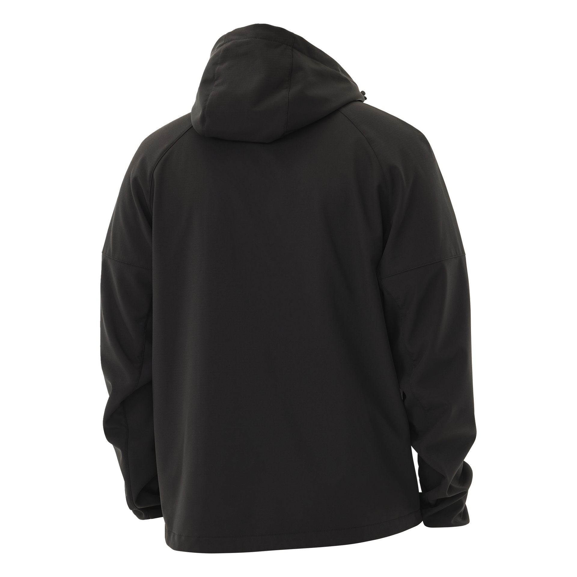 Die Kayoba Outdoor Women's Softshell-Jacke Hede, die mit Fleece gefüttert ist, ist von hinten in Schwarz zu sehen, was die langen Ärmel und den entspannten Sitz betont, ohne sichtbare Logos oder Unterscheidungsmerkmale.