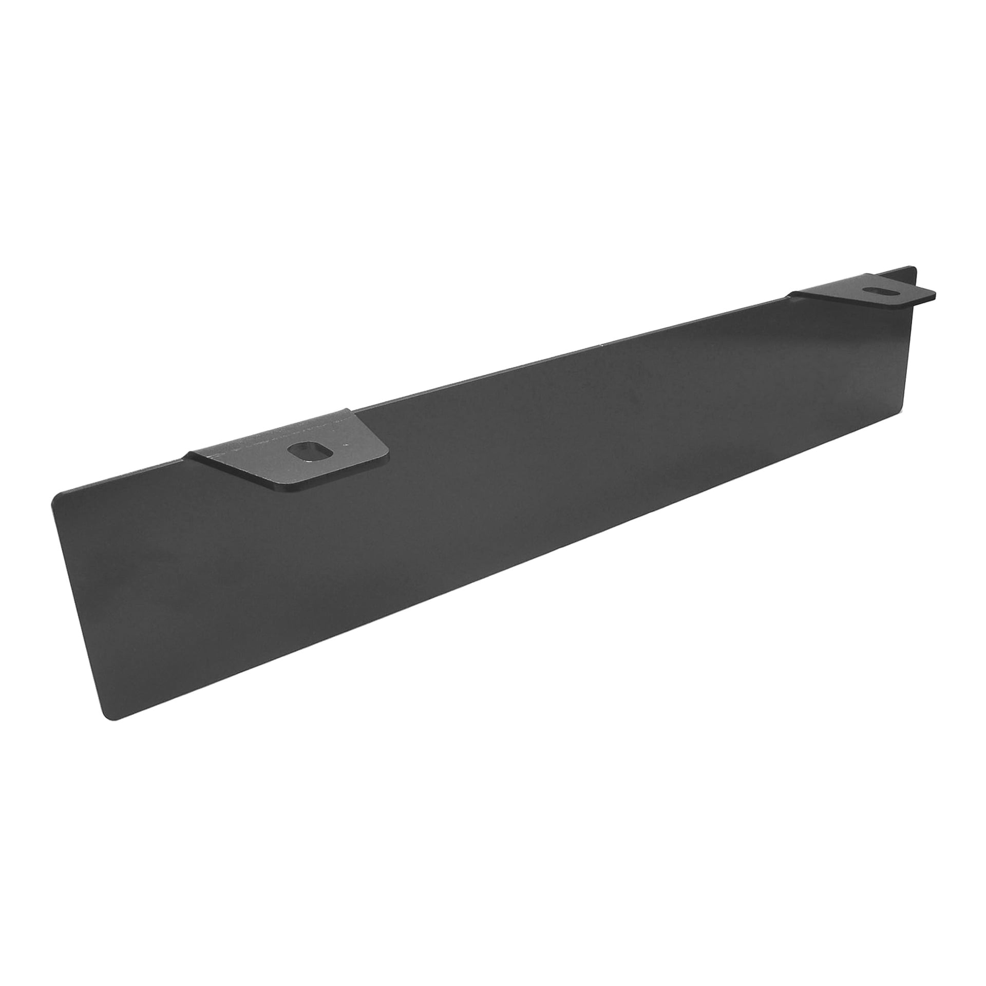 Et svart metall Hamron Auxiliary Light-brakett med flat, rektangulær form og to oppovervinklede monteringsfliker på toppen, hver tapp med et hull for feste. Braketten har en slank, glatt finish.