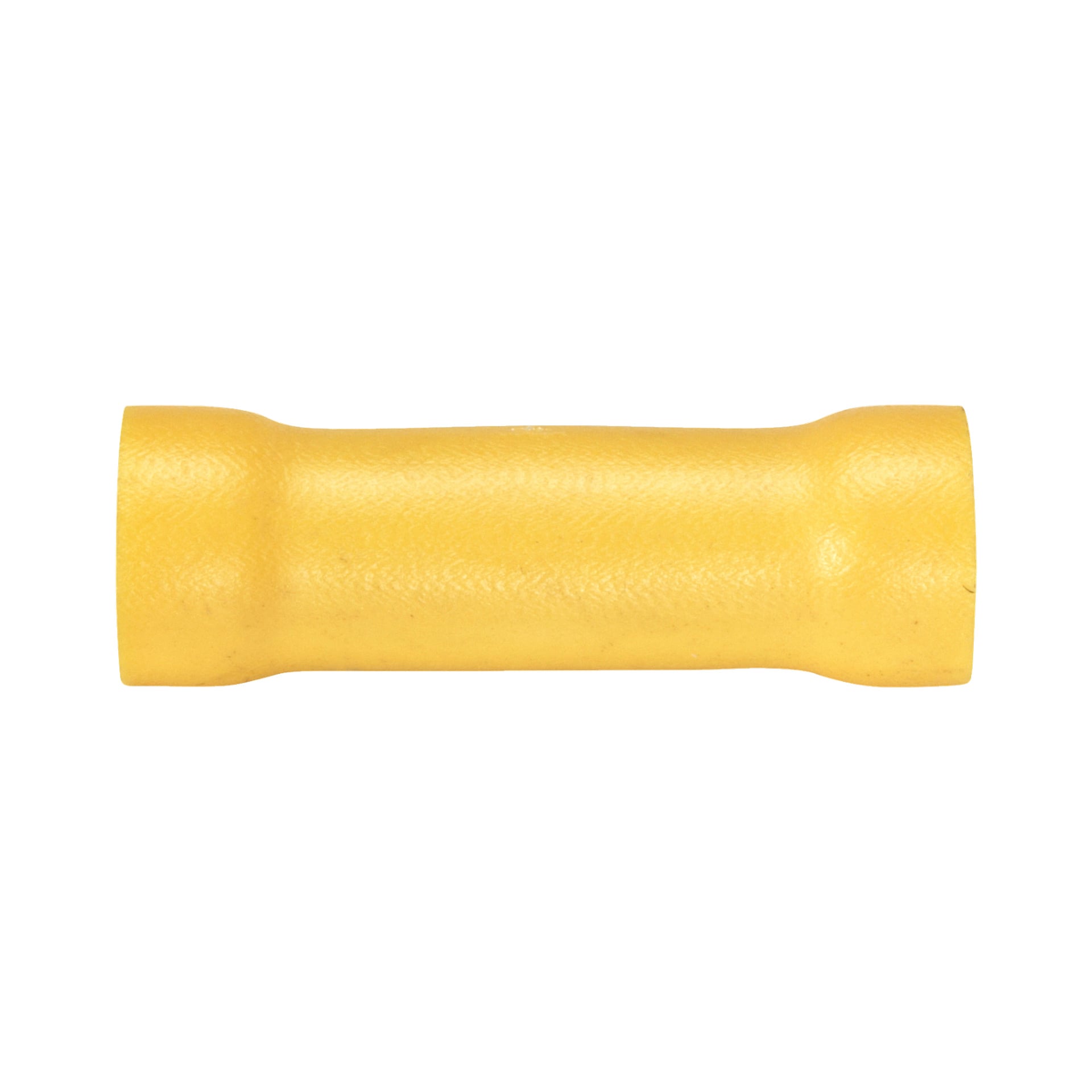 Ett 10-pack Hamron Splice Clamps med gula, cylindriska kroppar, en lätt texturerad yta och indragna områden nära varje ände.