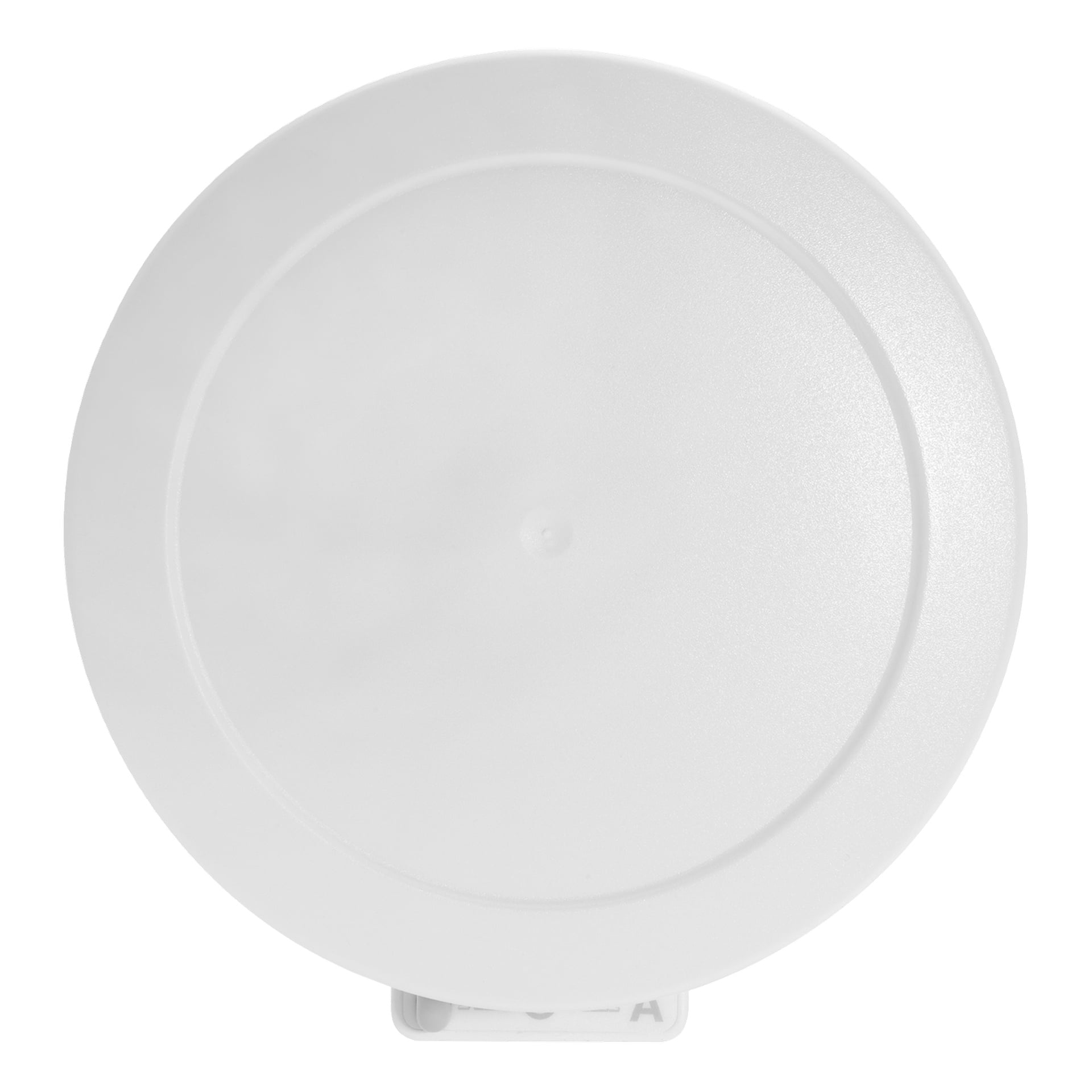 Pyöreä valkoinen Pax Complete supply air set FMP venttiilin kansi, jossa on pieni säätöläppä alareunassa.