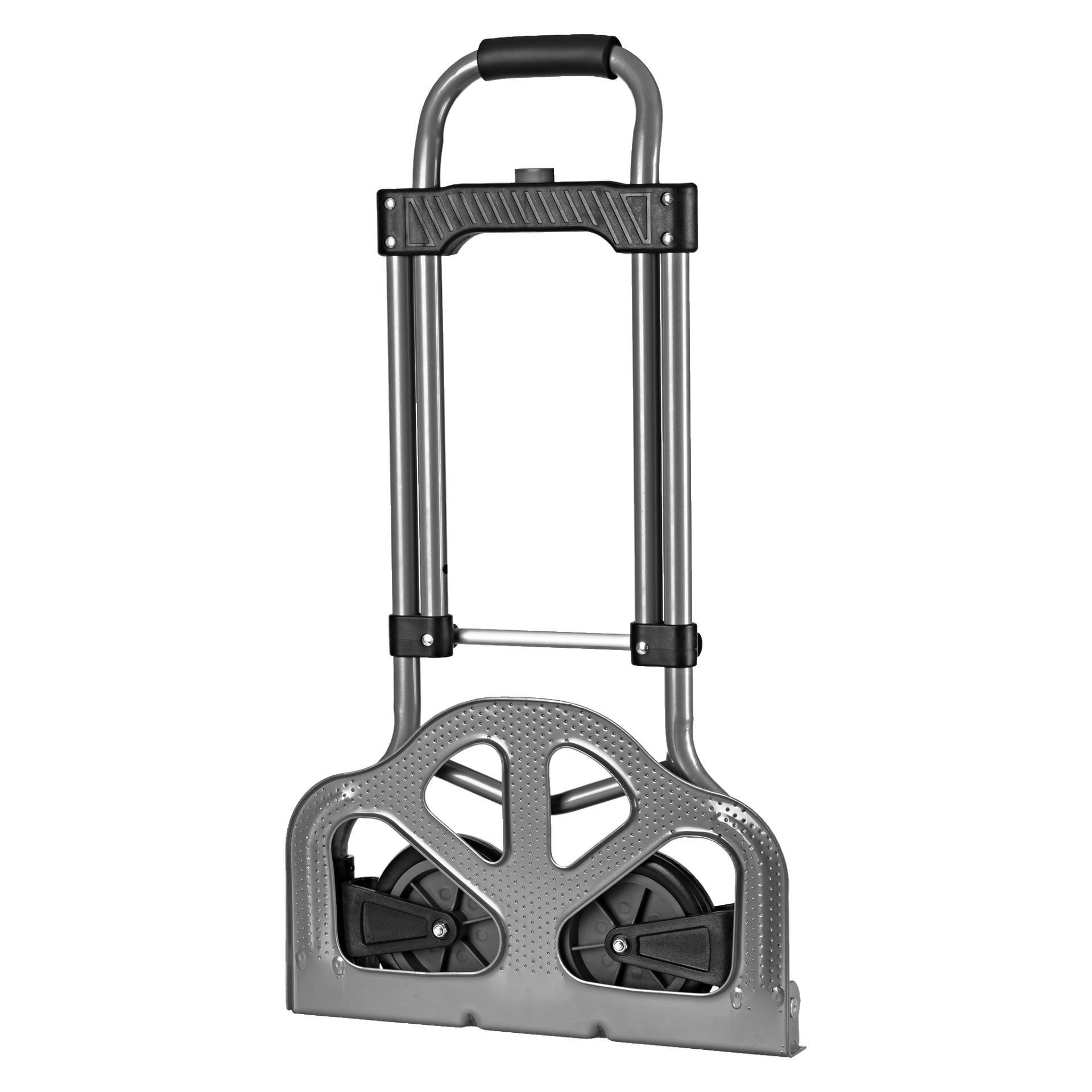 Tämä Hard Head Foldable Sack Barrow sisältää kestävän metallirungon, kaksi suurta mustaa pyörää ja ergonomisen työntökahvan vaahtomuovikahvalla. Pohja taitetaan ylös ja sen kompakti muoto mahdollistaa helpon kuljetuksen, tehden siitä täydellisen raskaiden tavaroiden siirtämiseen.