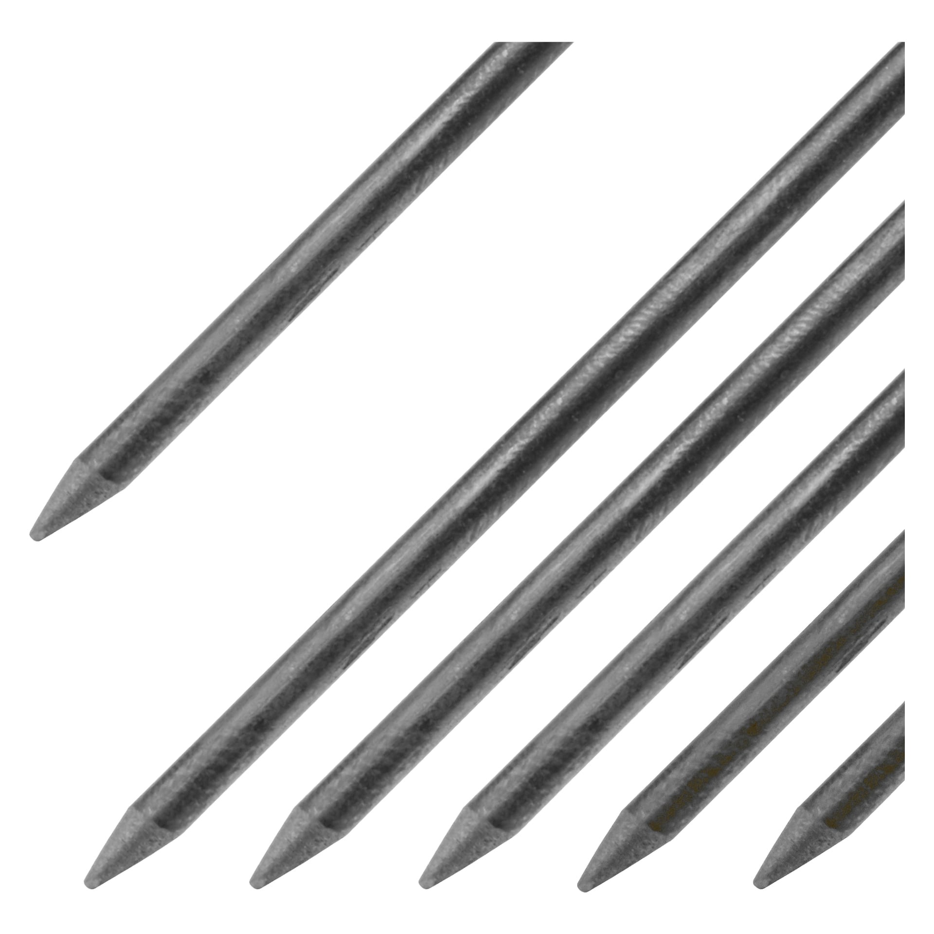 Fem extra pennstift från Meec Tools är placerade diagonalt, alla parallella och visar sin jämna storlek och släta finish.