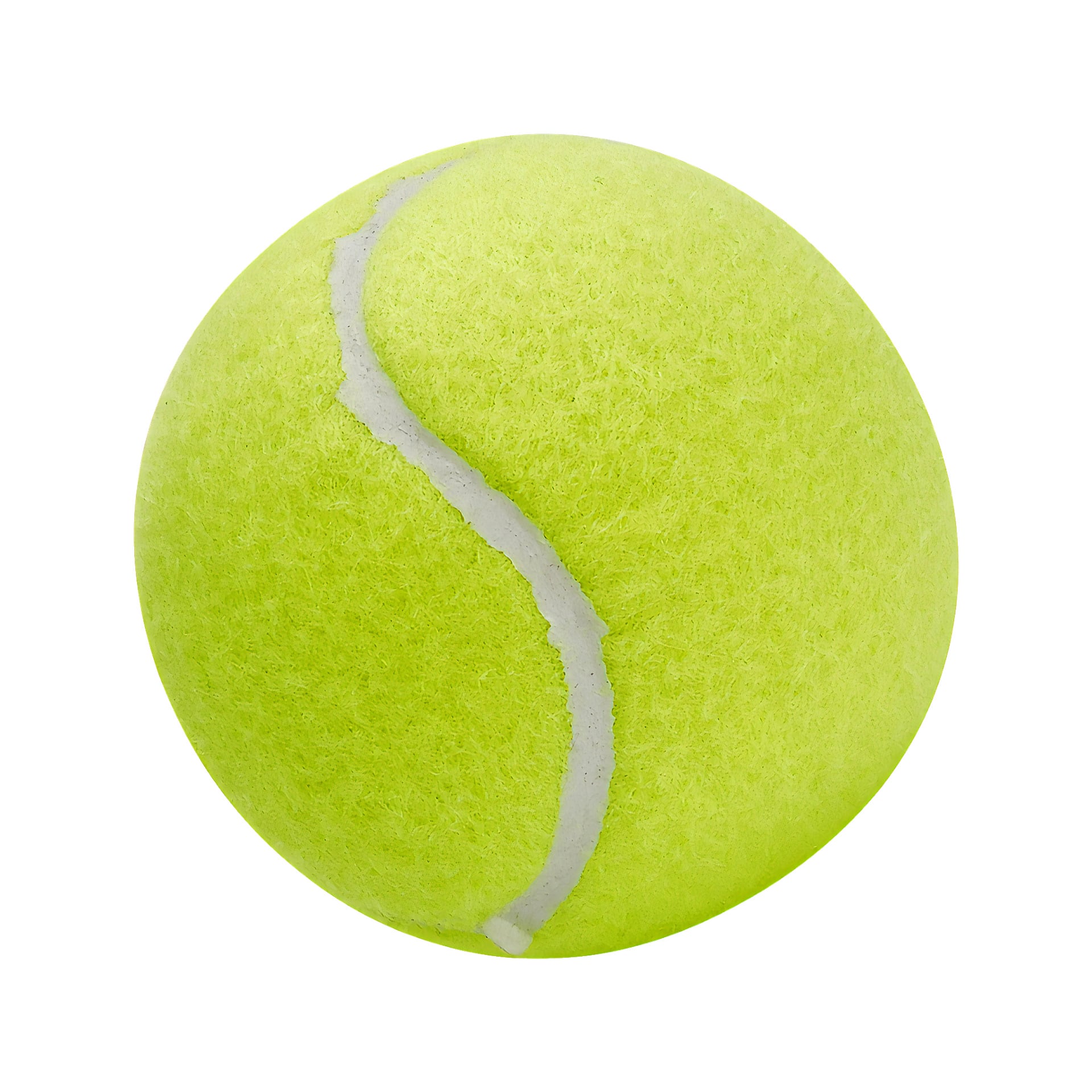 Ein Paket gelb-grüner Tennisbälle von Kayoba, beschriftet Tennis Balls 12 Pack, mit einer gebogenen weißen Naht.