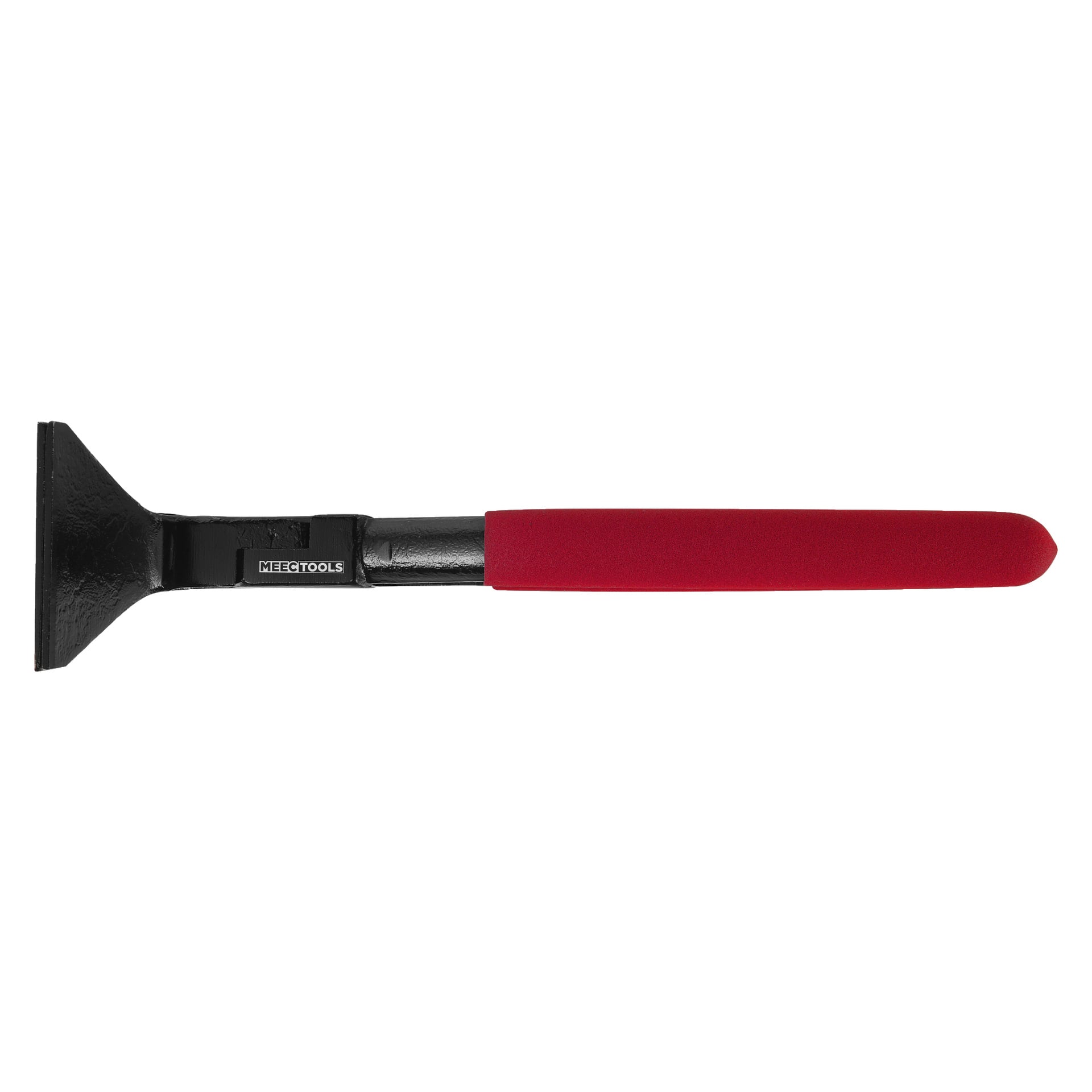 Eine Klappzange von Meec Tools mit schwarzem Metallkörper, breiten, flachen Griffspitzen und rotem Griff.