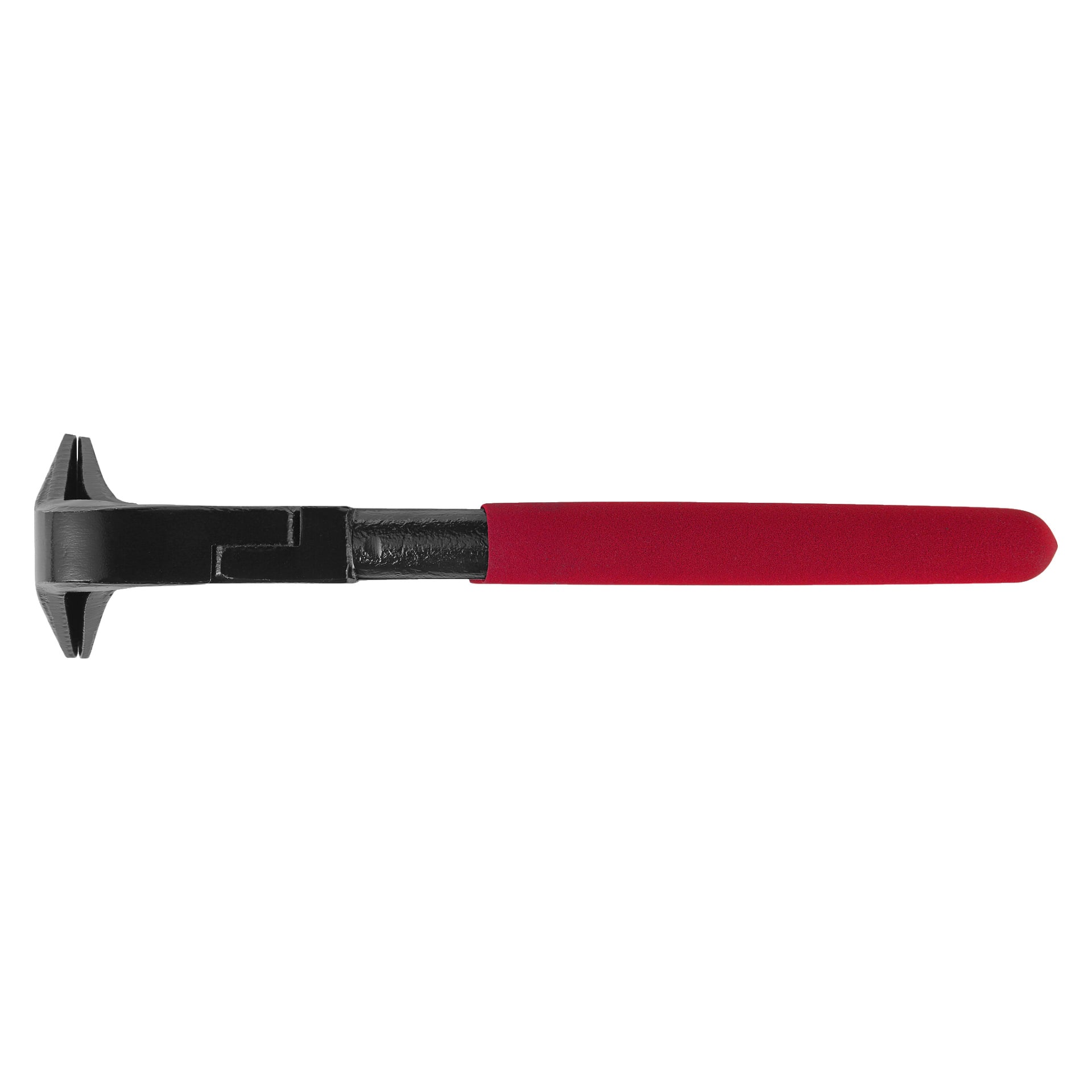 Ein Paar Meec Tools Faltzange mit langem rotem Griff und schwarzem Kopf, von oben betrachtet.