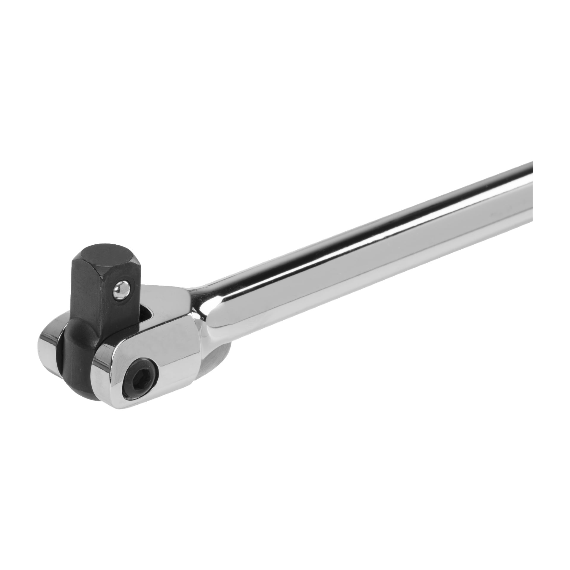 Elegancka uchwyt hamulcowy Meec Tools Gate z uniwersalnym przegubem pozwala na obrót przymocowanego nasadki do sięgania śrub pod różnymi kątami.
