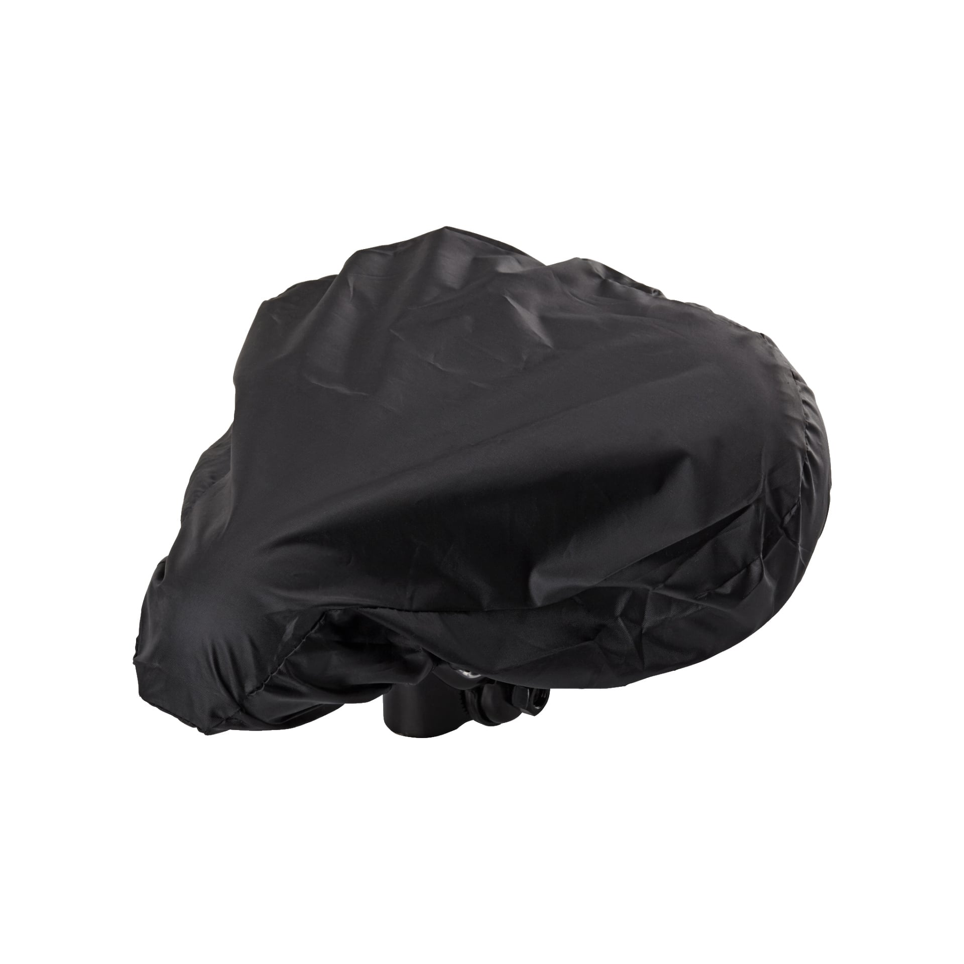 Et svart, tettsittende Kayoba Saddle-trekk designet for å beskytte sykkelsetet ditt. Den slanke, subtilt blanke overflaten skjuler salens konturer og trekk under.