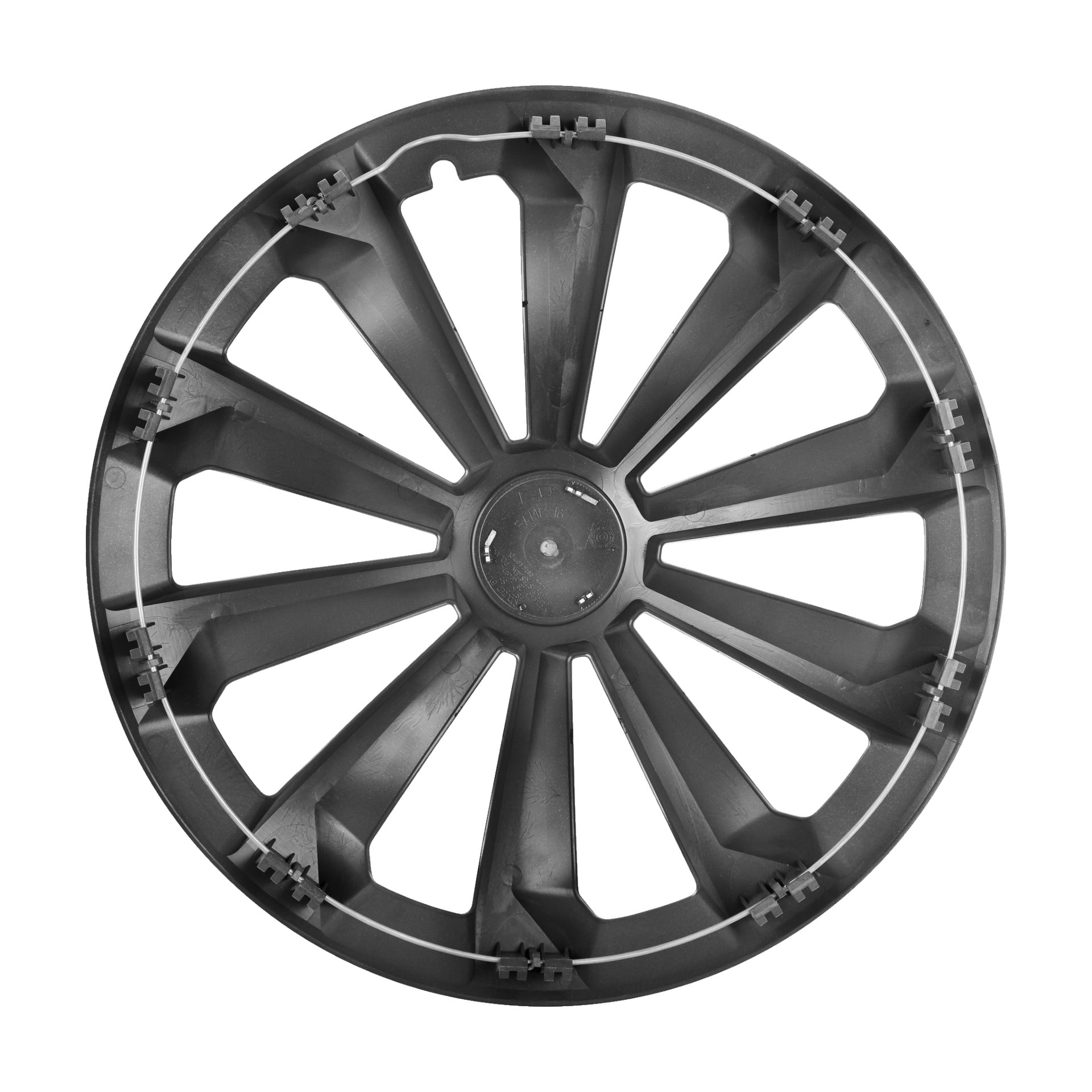 Ett svart plastpaket med Hamron Wheel med 1-pack med tolv ekrar och kantfästen syns uppifrån.