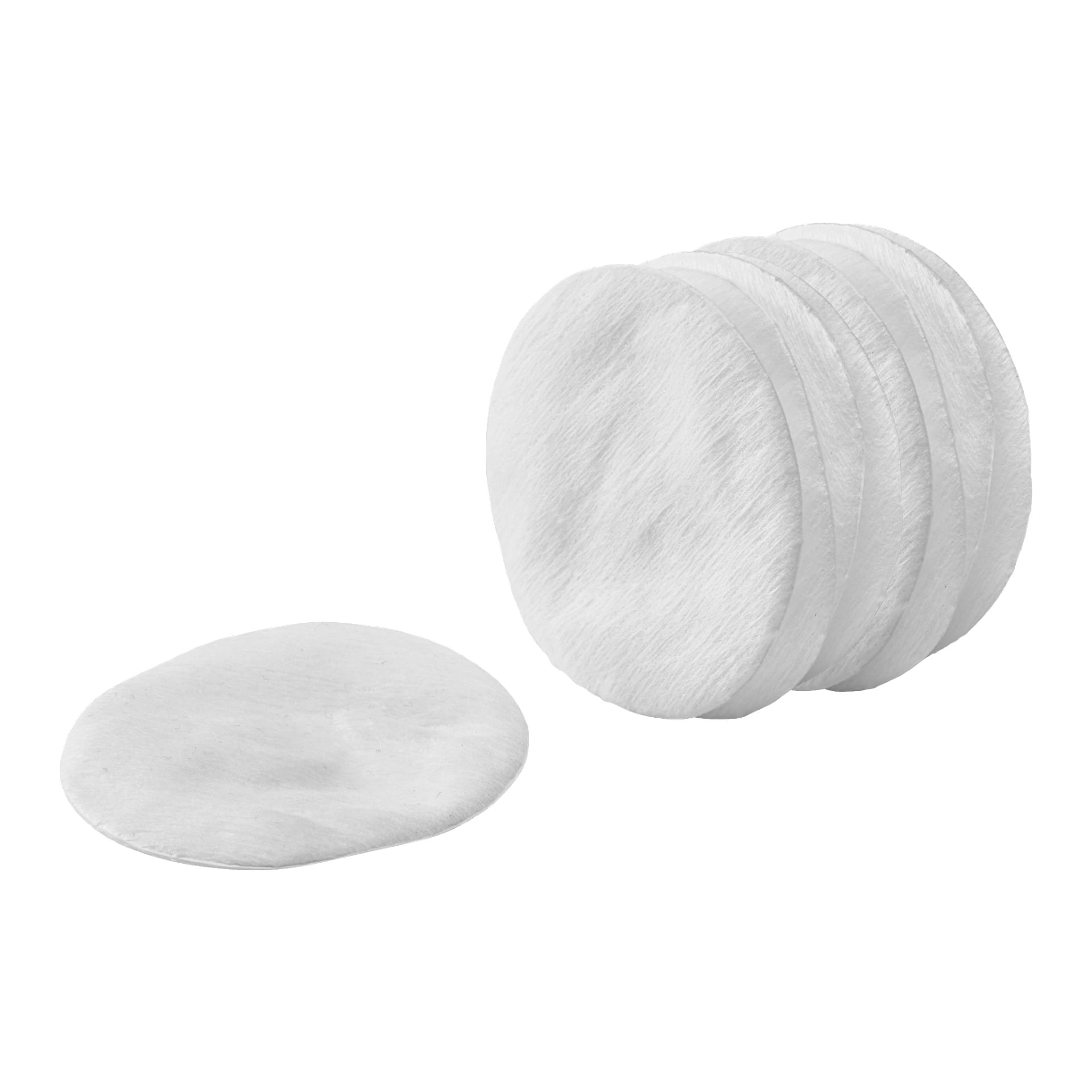 Ein Stapel Menuett Cotton Wool Pads 80er Packs ist ausgestellt, wobei ein Pad separat im Vordergrund platziert ist.