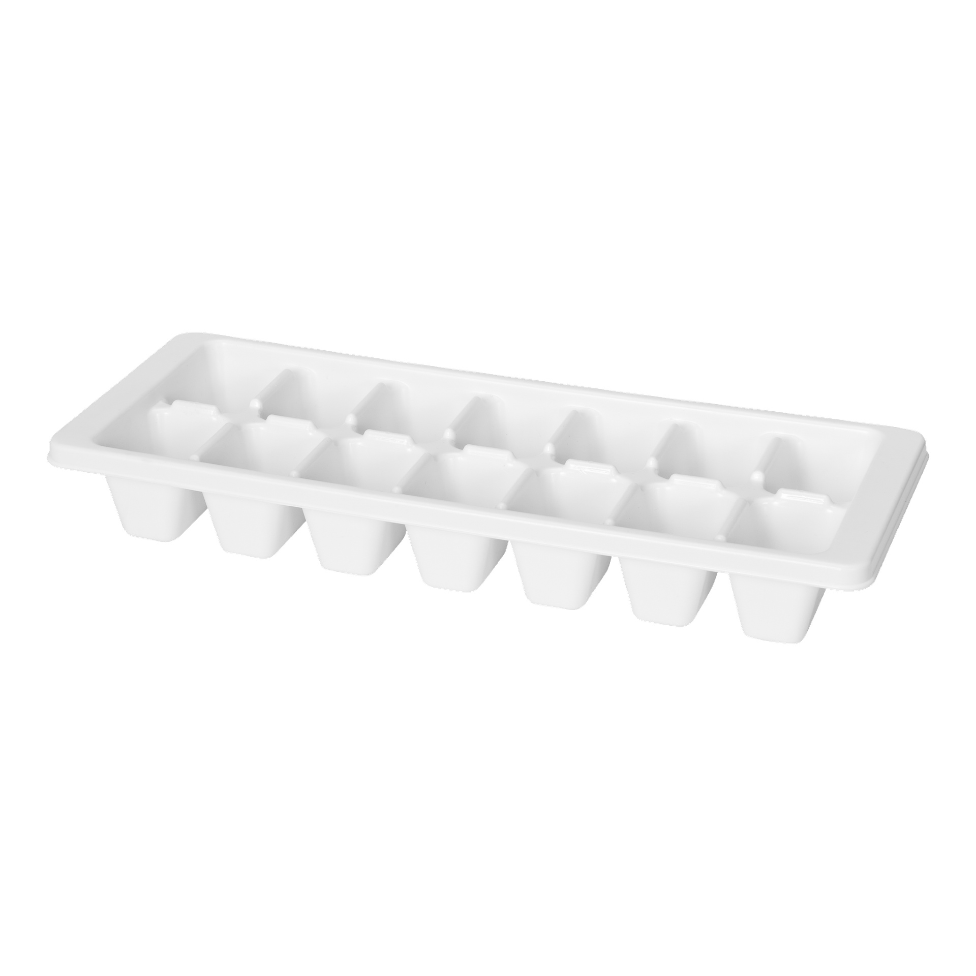 En vit plastbricka av Menuett med tio rektangulära fack ses uppifrån i en svag vinkel.