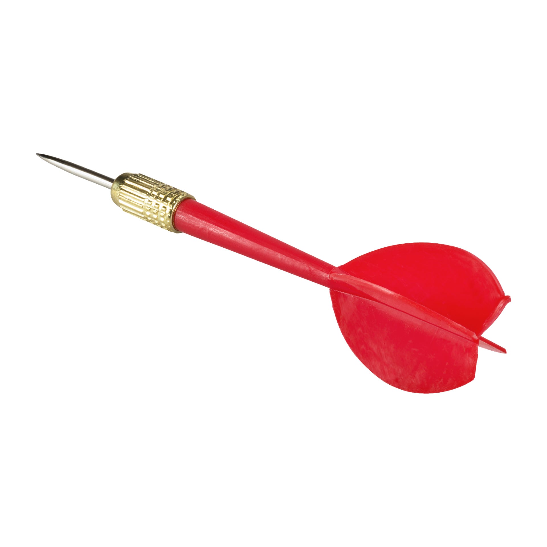 En Kayoba Dartboard-accessoar: en enda röd pil med metallspets, guldfärgat grepp och plastfjäder.