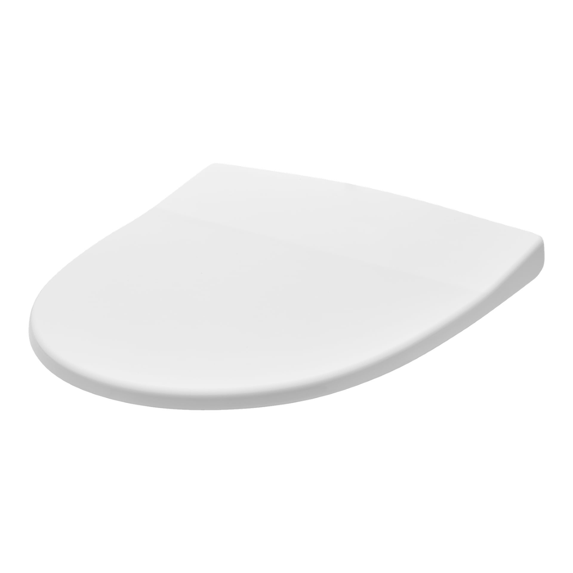 IDO Seven D:s toalettsits från IDO har en slank, platt profil med ett vitt stängt lock, slät yta och mjukt rundade kanter.