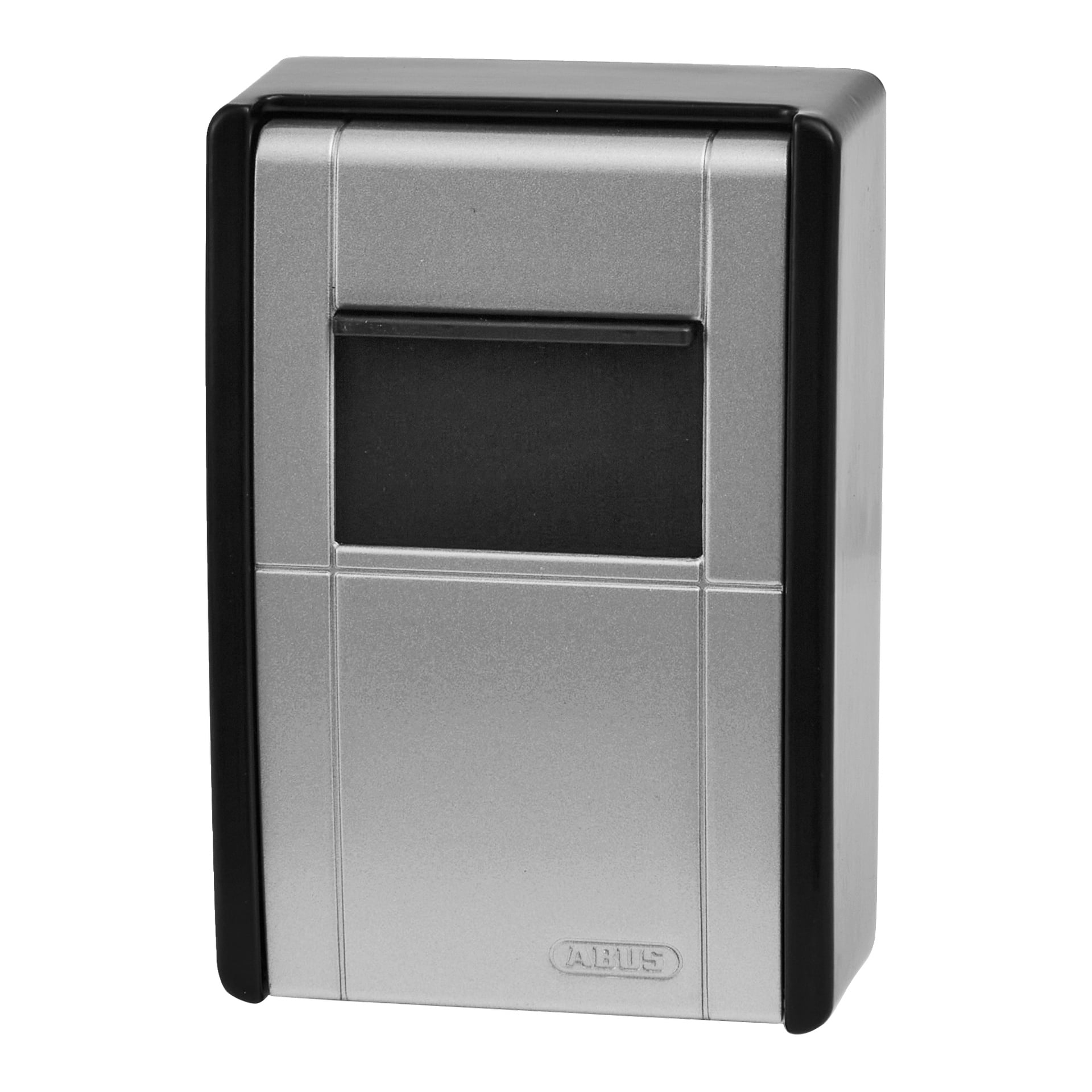 ABUS Key Garage 787 är en rektangulär metalllåda med svart kombinationsratt och matchande ram, byggd för säker nyckelförvaring. ABUS-logotypen är präglad på den nedre framsektionen.