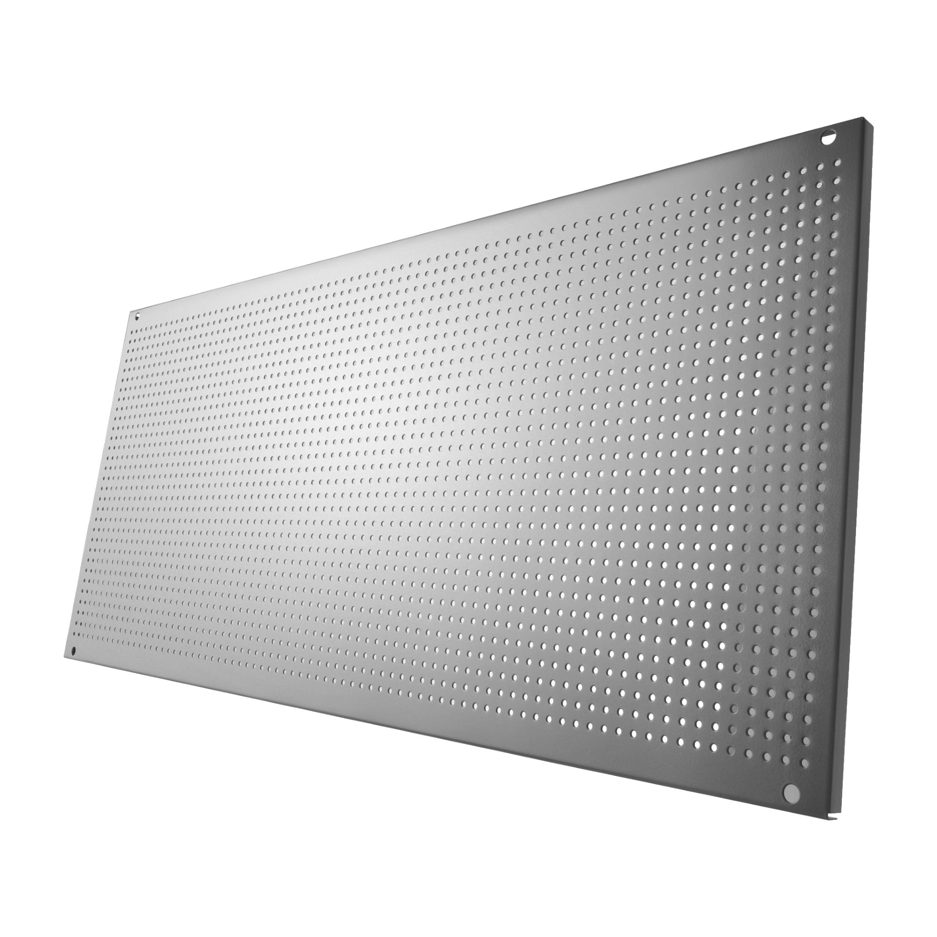 Et Hard Head Tool-panel vises i en vinkel, bestående av en rektangulær metallplate med sirkulære hull arrangert i et presist rutenett og små monteringshull plassert nær hvert hjørne.