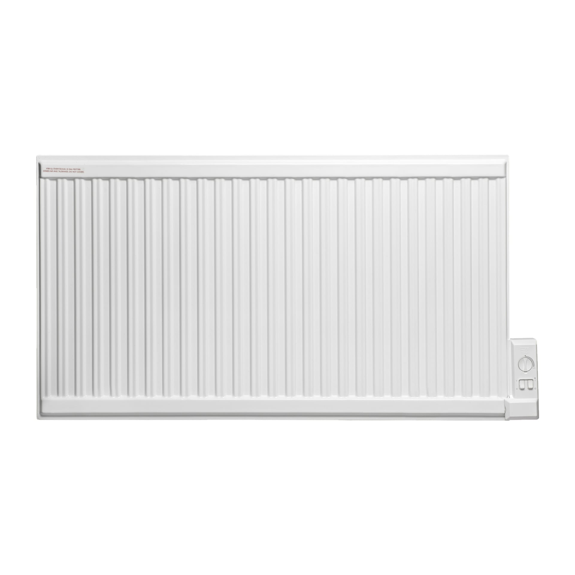 Gnosjo Klimatin öljytäytteinen sähköpatteri on suorakaiteen muotoinen valkoinen, jossa on pystysuorat urat ja ohjaussäädin oikeassa alakulmassa. Sen yksinkertainen ja käytännöllinen ulkoasu sopii hyvin lämmön tuomiseen kotona tai toimistossa.
