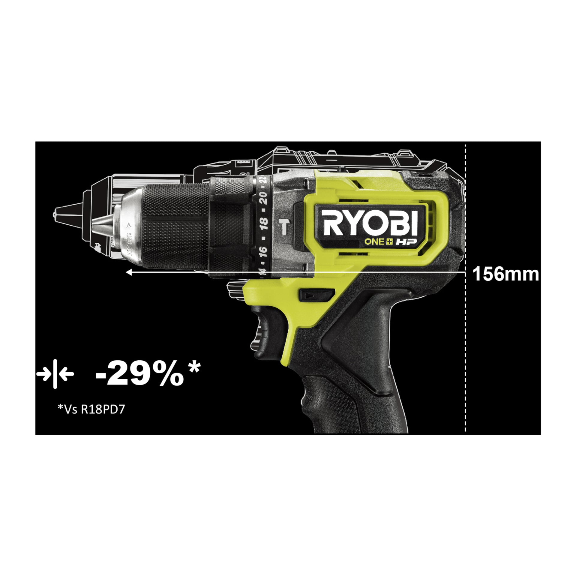 Akku-Schlagbohrschrauber bürstenlos 54 Nm 18 V | Ryobi ONE+ HP RPD18C-0 ...