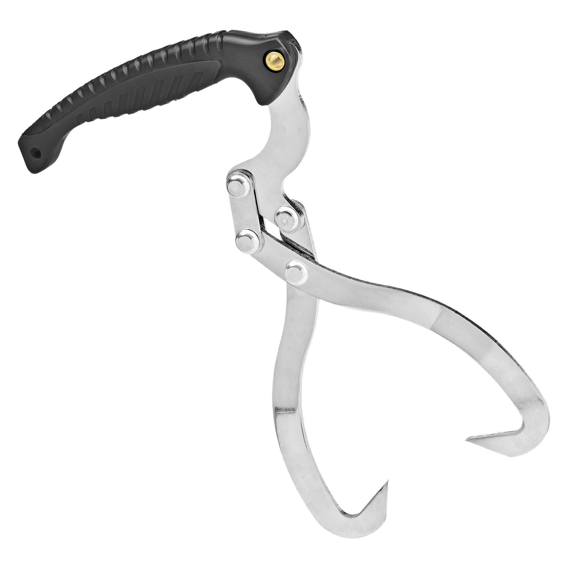 Meec Tools Lifting Tongs -pihdit sisältävät mustan muovisen teksturoidun kahvan ja kaarevat varret, jotka on yhdistetty nivelmekanismilla, joka muistuttaa saksia, ja jotka on suunniteltu tukevasti tukkeihin tarttumiseen ja nostamiseen.