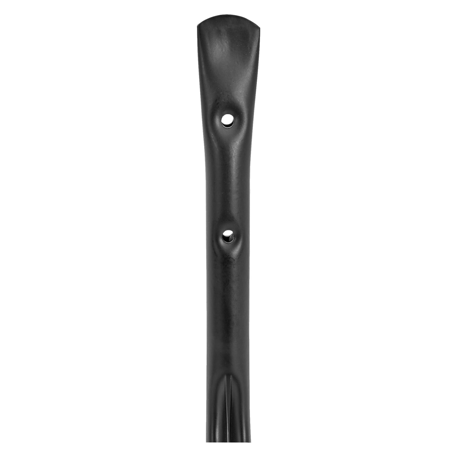 En detaljerad närbild visar en svart cylindrisk Hard Head Tool Hook, med matt finish med två cirkulära hål staplade vertikalt och subtila fördjupningar runt varje hål.