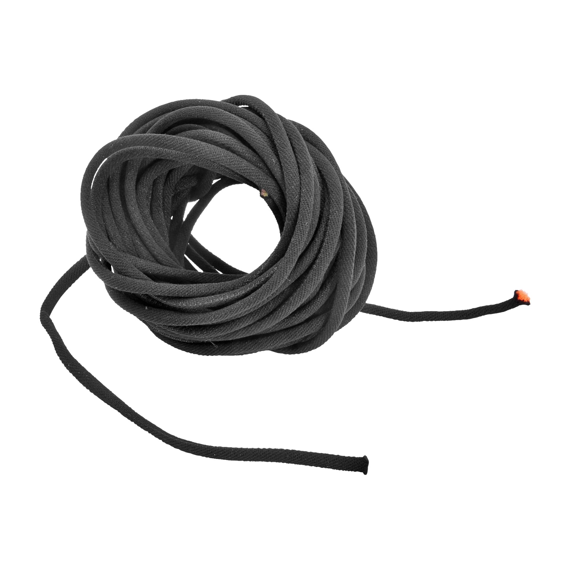 En Hard Head-balkongskärm är rullad till en lös spiral, med en orange lock i ena änden och den andra öppen.