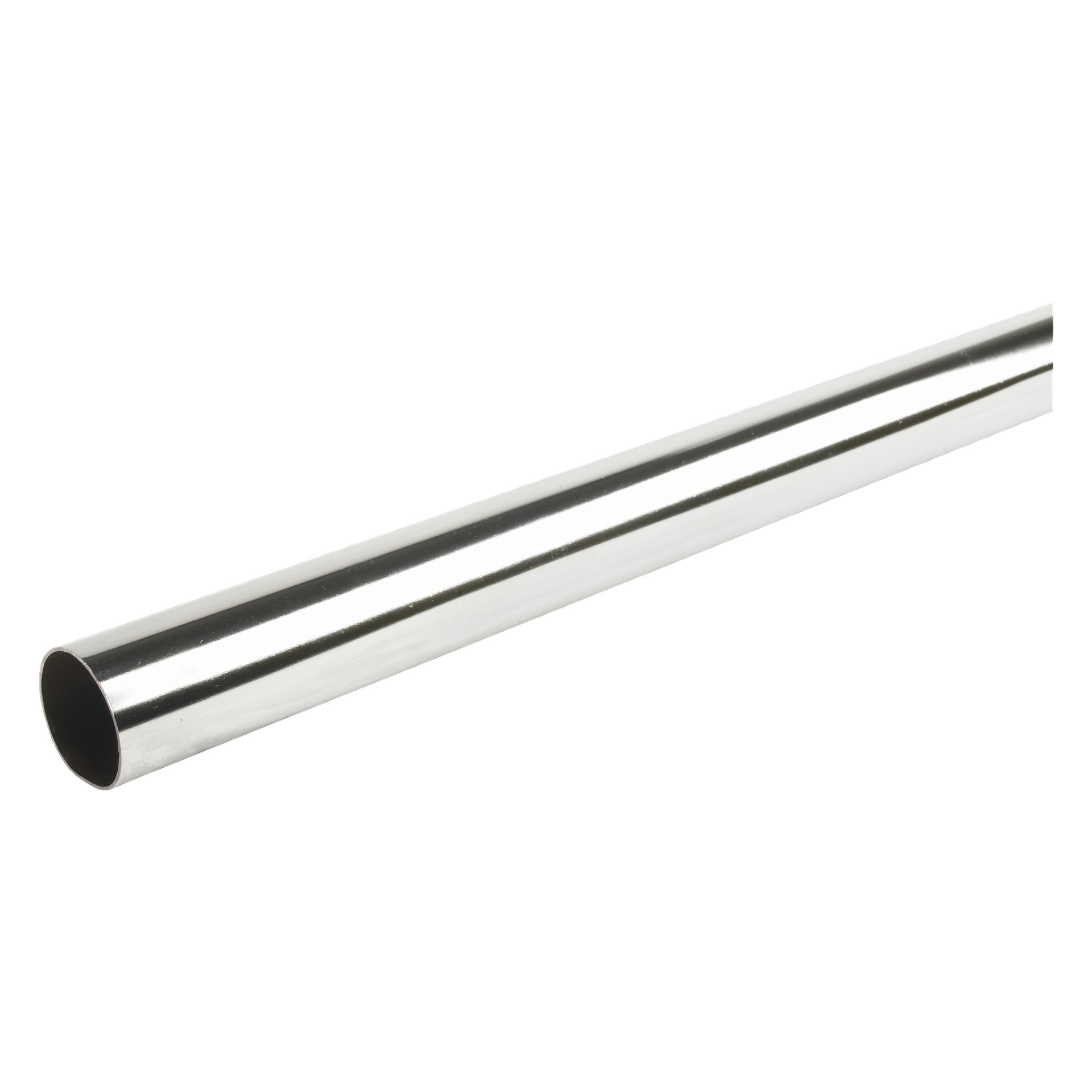 En Hard Head klädräcke med lång, cylindrisk, ihålig metallkonstruktion och en polerad, reflekterande finish.