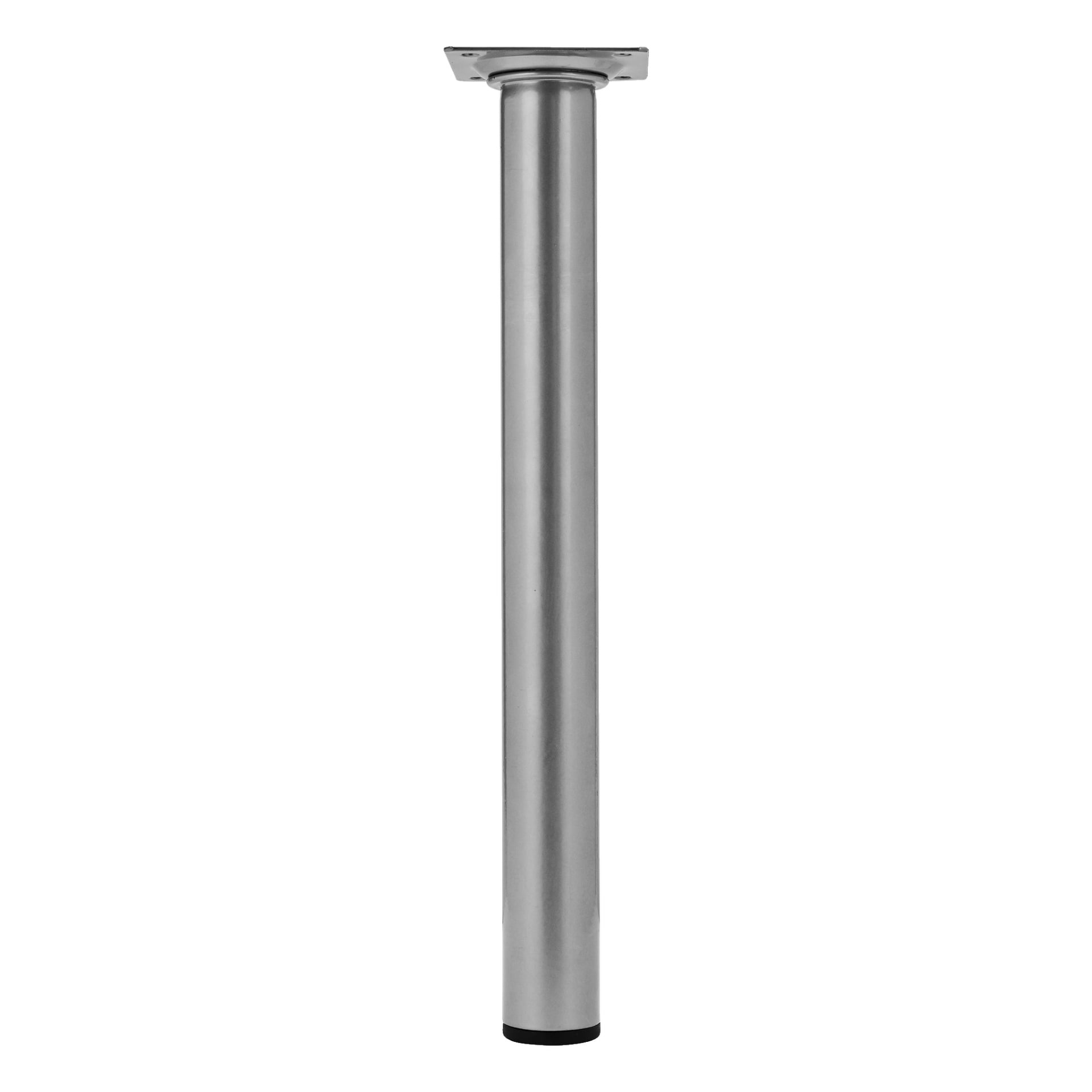 Ett Hard Head Furniture-ben med vertikal metallstruktur, en rektangulär monteringsplatta högst upp och en svart plastfot vid basen.
