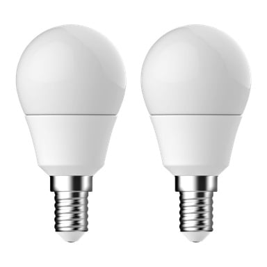 Två otända Globe-lampor med LED 2-pack från Anslut med silverskruvsocklar placeras sida vid sida.