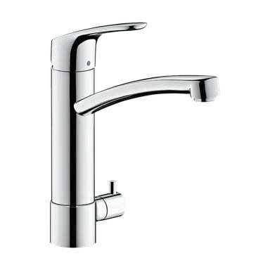 Hansgrohe Focus köksblandare i krom med svängbar pip och sidomonterad spak.