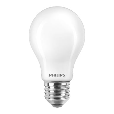 Philips Dimmable WarmGlow -pallolamppu on esitetty pystyasennossa.
