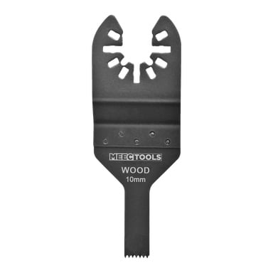 Tarcza piły Meec Tools ma segmentowaną, wyciętą krawędź tnącą o średnicy 10 mm, idealną do drewna. Jego uniwersalna konstrukcja pasuje do większości oscylujących narzędzi wielofunkcyjnych, co pozwala na szybkie mocowanie.