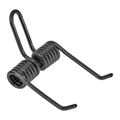 Zestaw sprężyn Moss scarifier z Meec Tools, pokazując dwie ściśle zwinięte czarne metalowe sekcje, każda z dwoma prostymi ramionami wystającymi na zewnątrz.