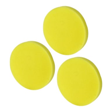 Trzy aplikatory Hamron Wax z 3-paku są ułożone po przekątnej. Aplikatory mają gładkie, równomiernie żółte powierzchnie i wyglądają nieskazitelnie i nieużywanie.