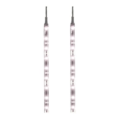 Das Hamron LED Strip 2 Pack enthält zwei vertikale Lichtstreifen mit freiliegenden Glühbirnen und Kabeln oben, die beide weiß leuchten.