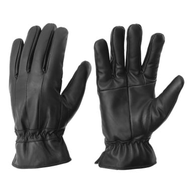 Två Kayoba Outdoor Leather-handskar visas upp, där en är placerad så att den visar handflatan och den andra visar ryggen. Båda handskarna har resår vid handlederna och tydliga sömdetaljer.