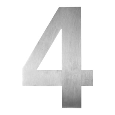 Hard Head -talon numeronumero näyttää harjatusta metallista valmistetun numeron 4, mikä tuo esiin tyylikkään, kulmikkaan ja nykyaikaisen tyylin.