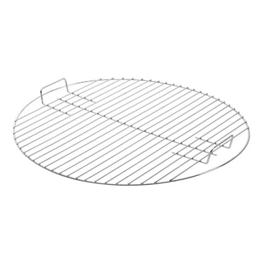Burns & Barkles BBQ Grill Grid har en cirkulär metallform med jämnt fördelade parallella stänger och två upphöjda handtag, vilket gör den perfekt för grillning eller ugnsbruk.
