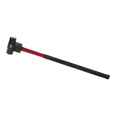 En Meec Tools slägga med svart metallhuvud och ett långt handtag som är rött nära toppen och svart vid greppet.