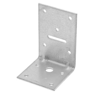Hard Head Angle Bracket er en solid L-formet metallbrakett med flere hull i ulik størrelse, som gjør det mulig med skruer eller bolter å feste den for å koble sammen eller forsterke konstruksjoner i 90-graders vinkel.