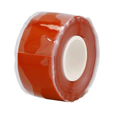 En rulle Hard Head Vulcanization-tejp med en vit kartongkärna är delvis inlindad i genomskinlig plastförpackning.