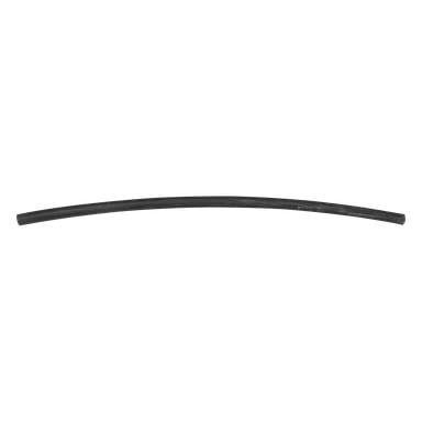 Et enslig svart krymperør fra Anslut Heat Shrink Tube 10 Pack bøyer seg oppover. Den matte overflaten viser mindre tegn til slitasje.