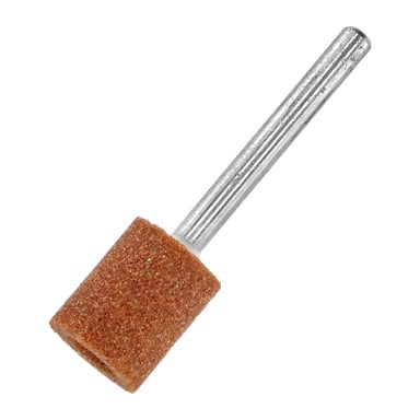 Ett set med tre Dremel 932 cylindriska bruna slipstenar med fästa metallskaft, lämpliga för roterande verktyg såsom slipning, avgratning och polering av olika ytor.