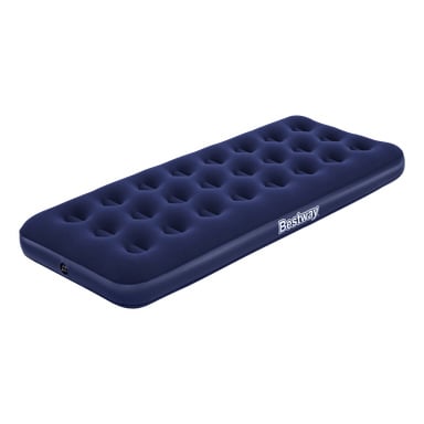 En mörkblå Bestway Air Mattress Twin med en gropad, texturerad yta och varumärket längs sidan.